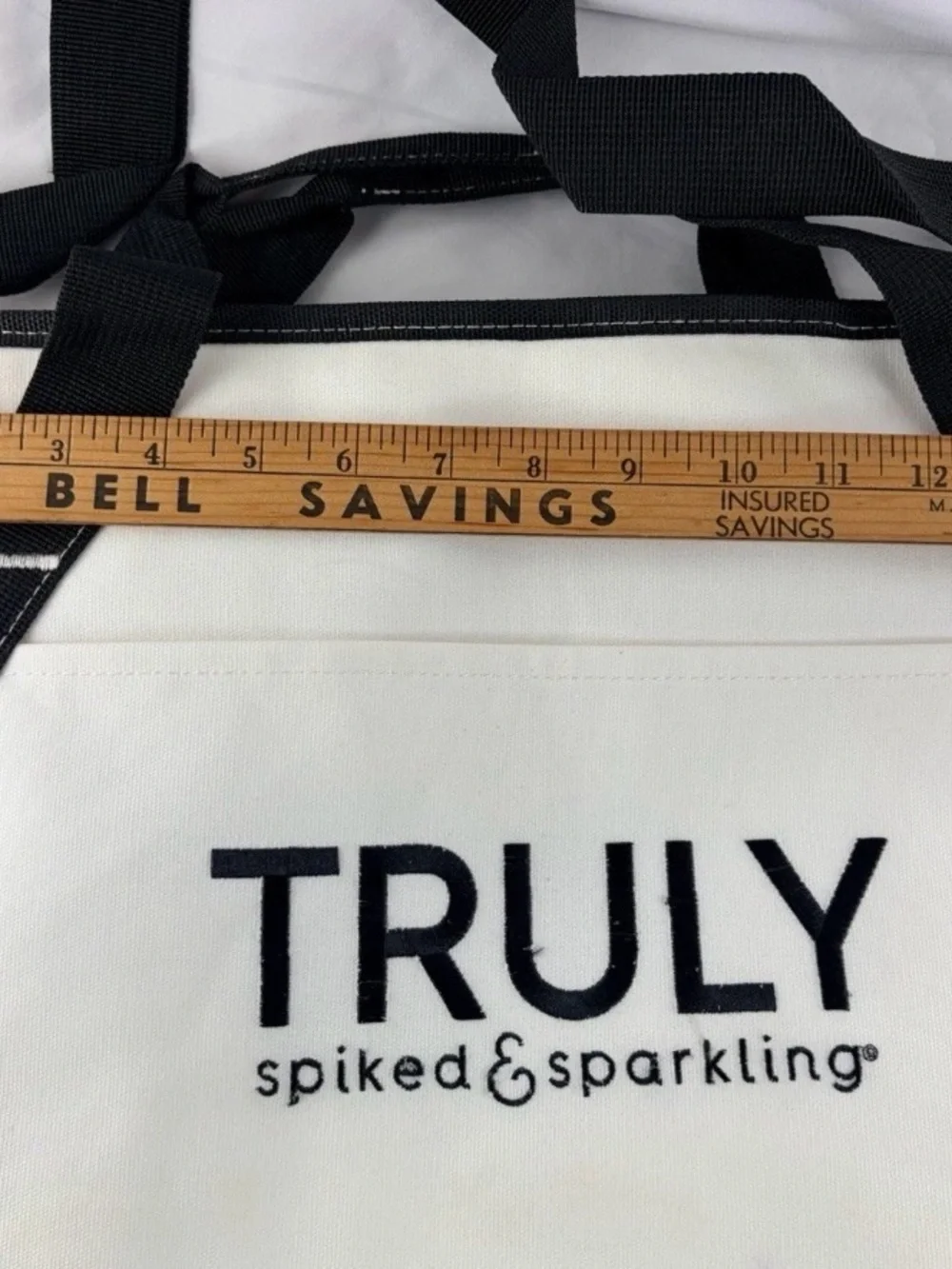 TRULY Black and White Branded Canvas Tote